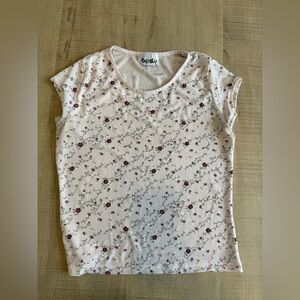Vintage Y2K Top This - Floral Baby Tee Neck Stretch Top